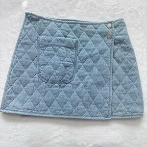 BLANK NYC Skirt Quilted Wrap Denim Blue Mini Skirt—NWT—28